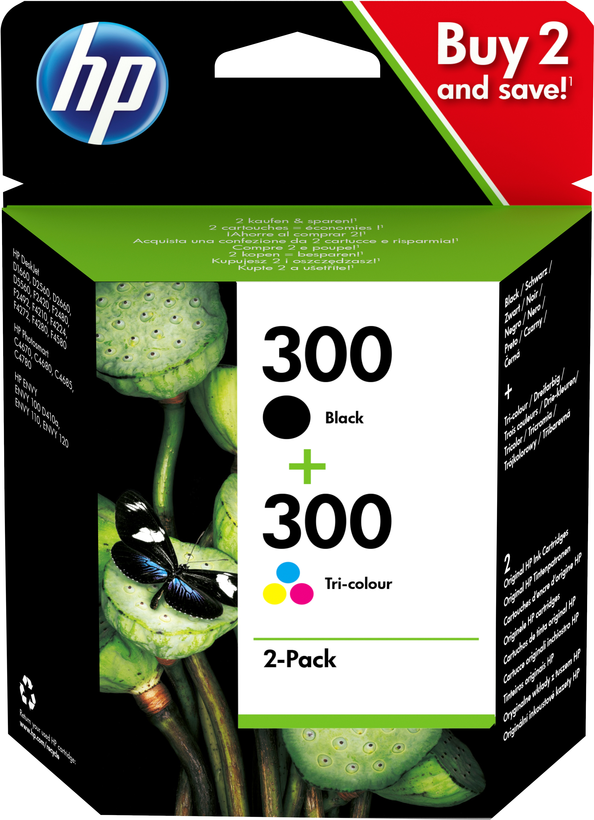 HP Pack de 2 cartuchos de tinta 300