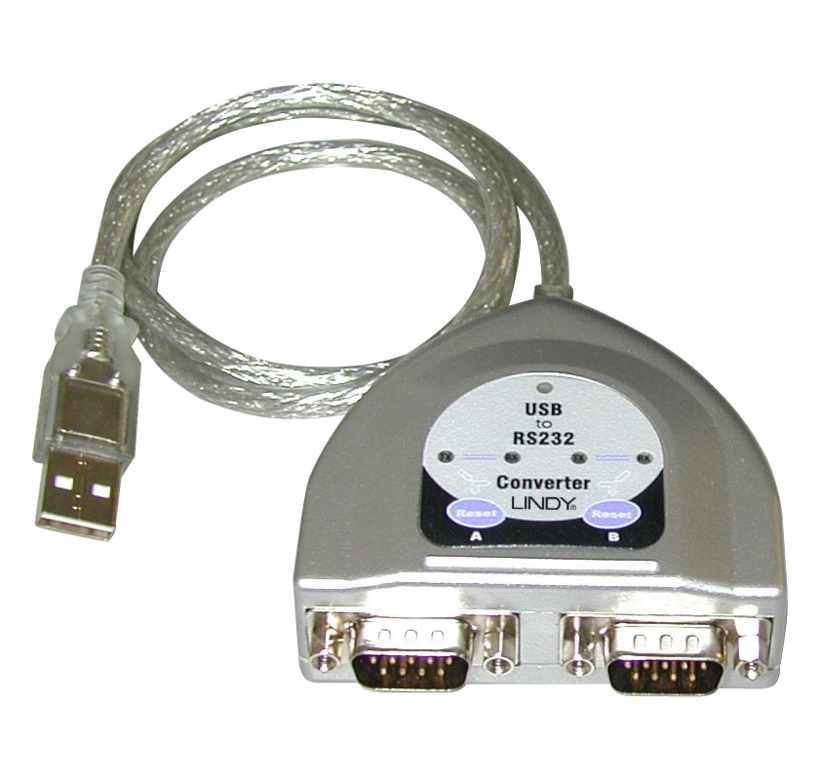 Adapt. 2xDB9 m (RS232)-USB tipo A m 0,6m