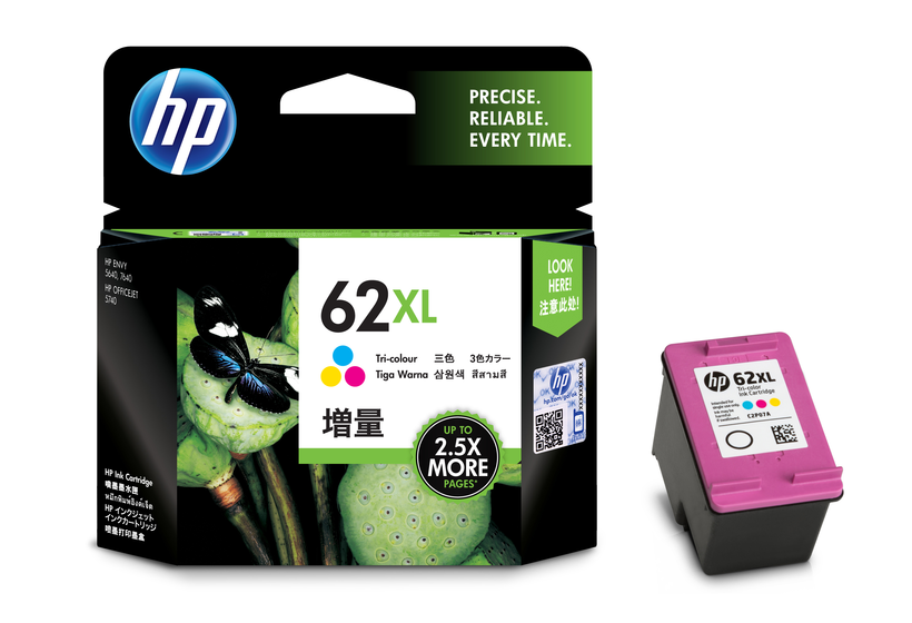 HP 62XL tinta háromszínű