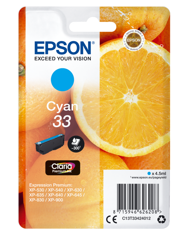 Epson 33 Claria tinta cián