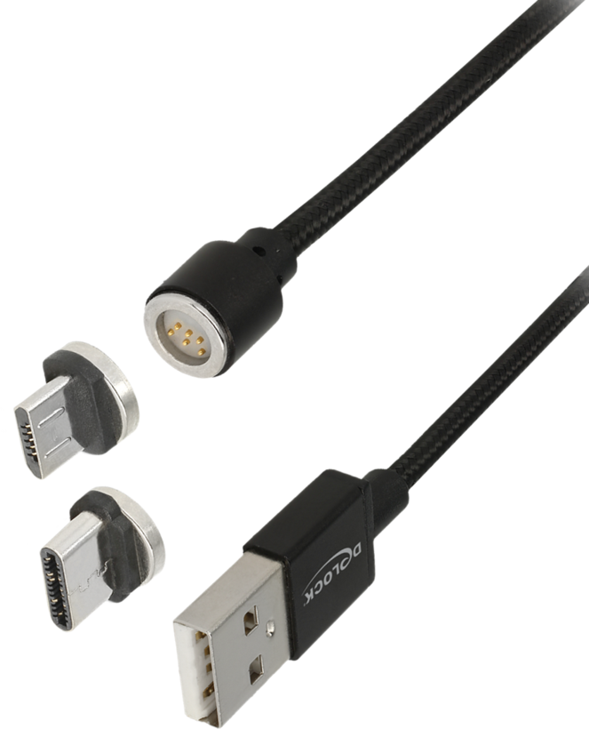 Cable USB 2.0 A/m-Micro B+C/m 1.1m