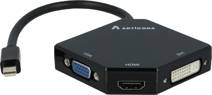 Adapt. Articona Mini-DP-HDMI/DVI-D/VGA