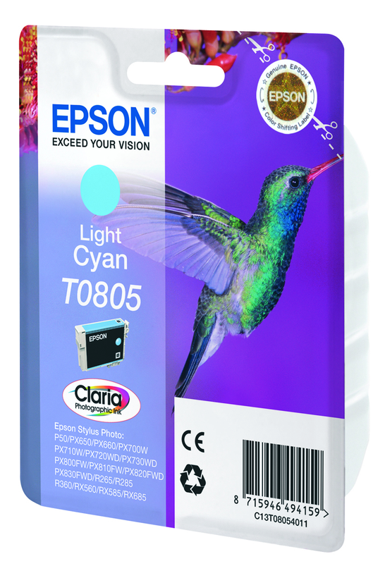 Inkoust Epson T0805, světle azurový