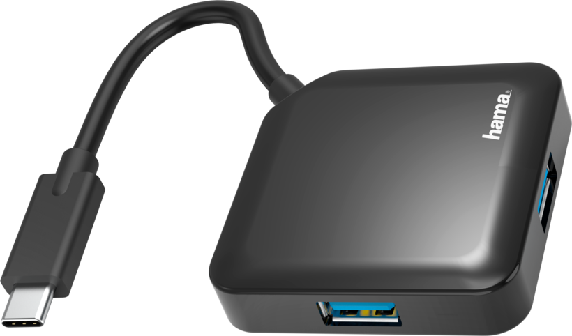 Hama USB Hub 3.0 4-Port Typ C schwarz