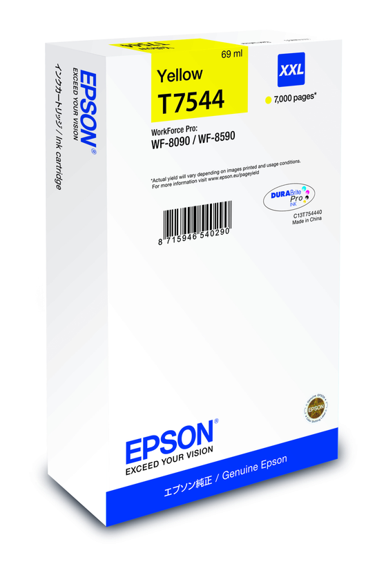 Epson T7544 XXL tinta, sárga