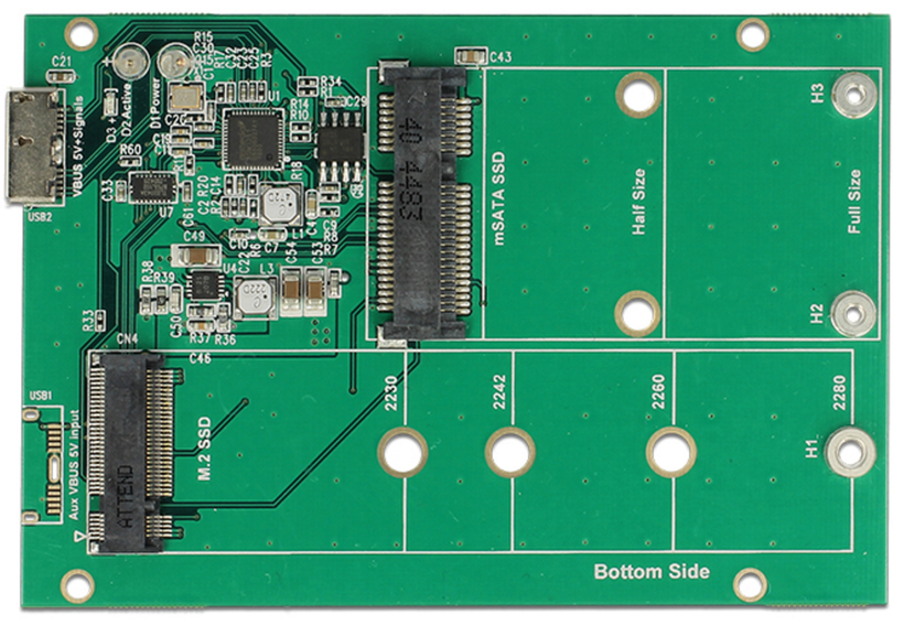 Delock USB 3.1 MicroB Buchse - M.2 mSATA