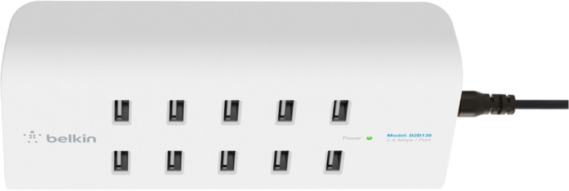 Belkin USB-Ladestation 10 Port weiß/grau
