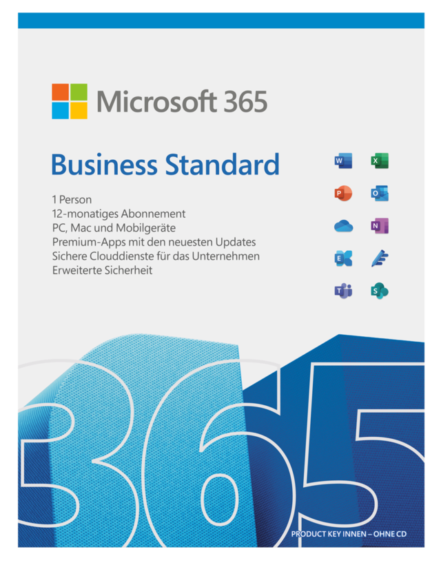 Microsoft M365 Business Standard 1 License Medialess