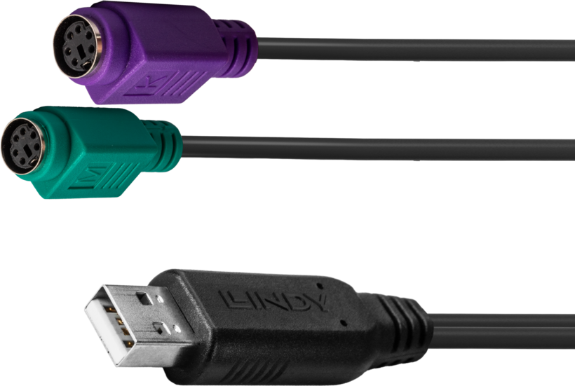 Adaptador 2x PS/2 h - USB Tipo A m