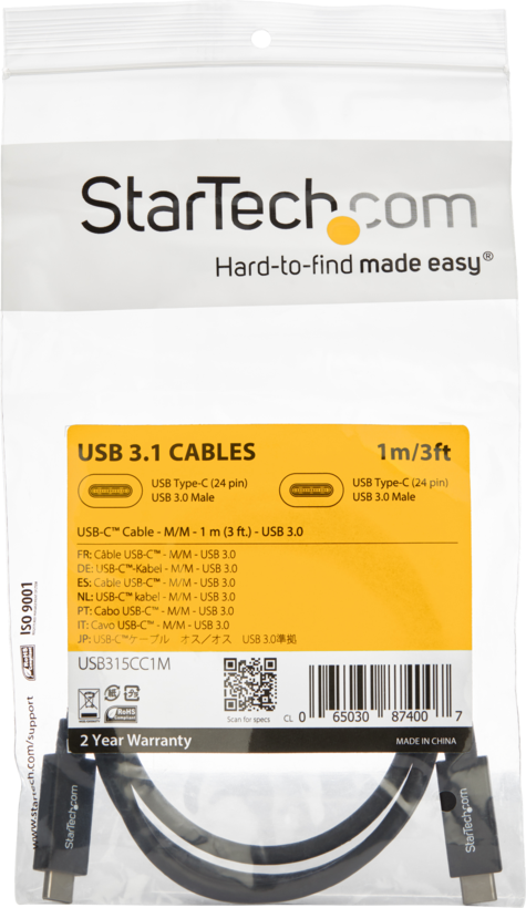 Cabo StarTech USB tipo C 1 m