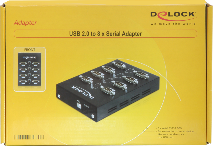 Adaptateur 8 x DB9 m. (RS232) - USB B f.