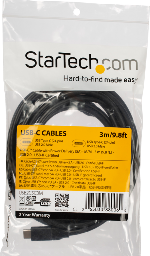 USB Cable 2.0 C/m-C/m 3m Black