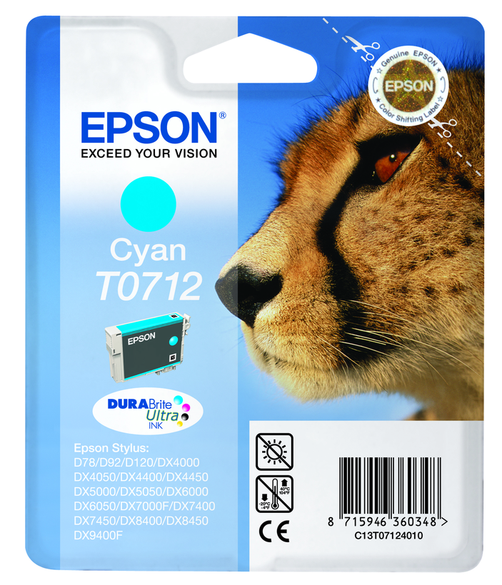 Tinta Epson T0712, cian