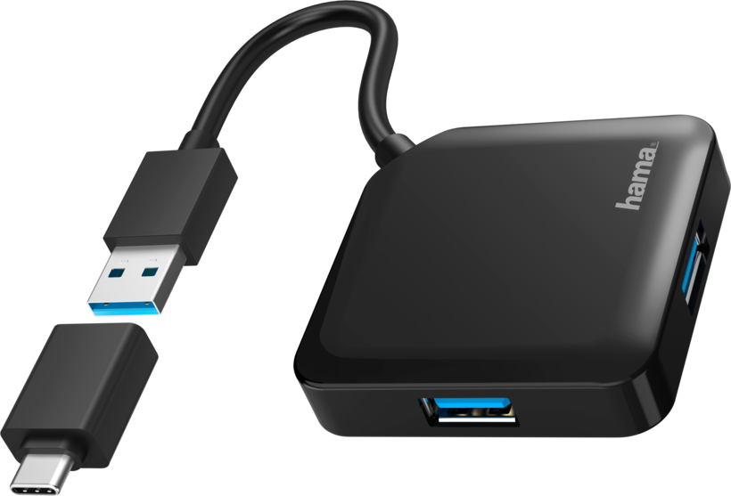 Hama USB Hub 3.0 4-port Black