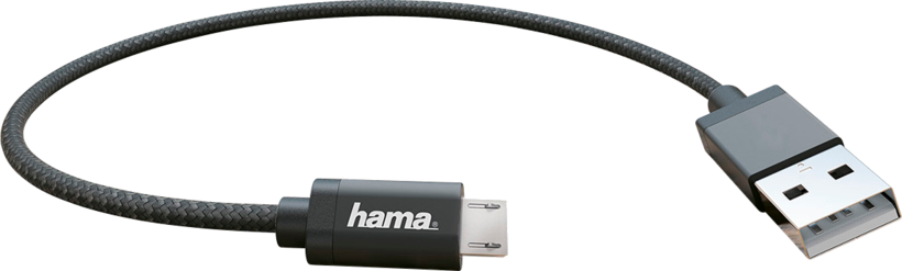 Hama USB-A - Micro-B Cable 0.2m