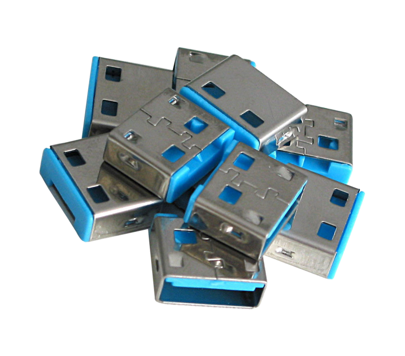 USB-A Port Blocker Blue 10pcs