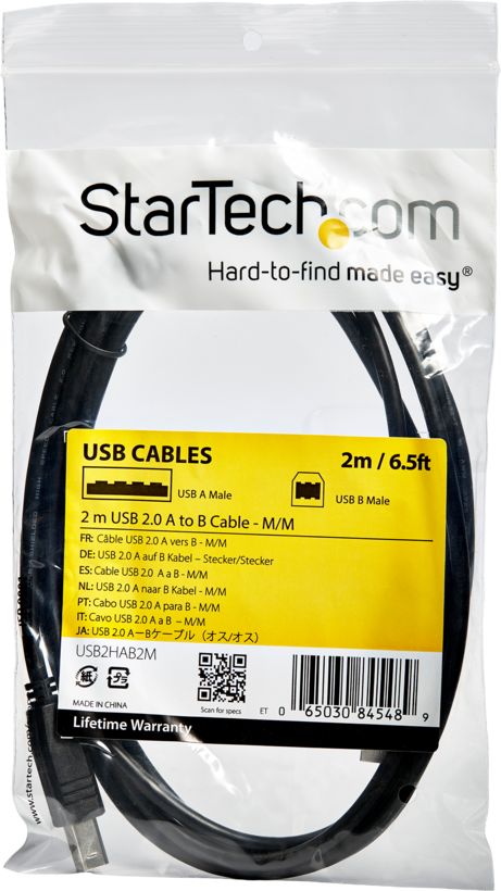 Cable USB 2.0 A/m-B/m 2m Black