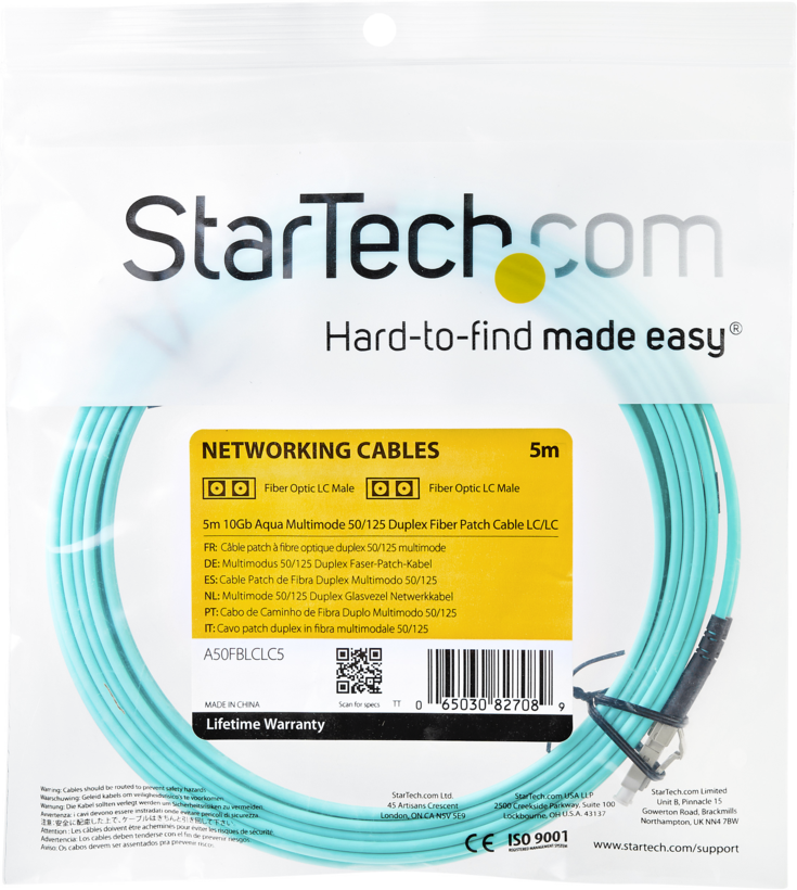 Câble patch FO duplex LC-LC 5 m, 50/125µ