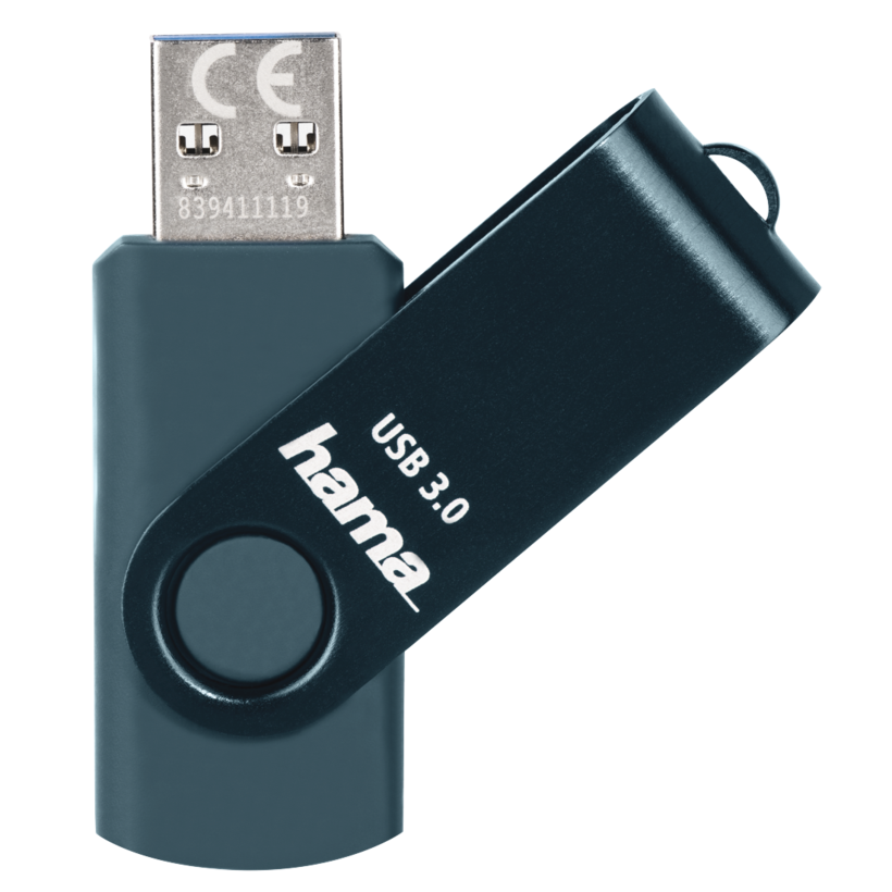 Hama Rotate 128 GB USB Stick Petrolblau