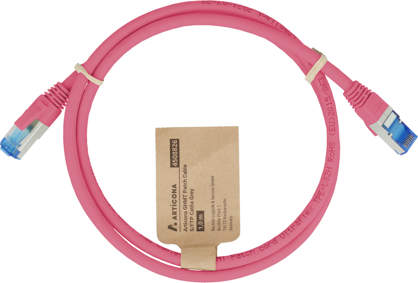Patch Cable RJ45 S/FTP Cat6a 7.5m Magent