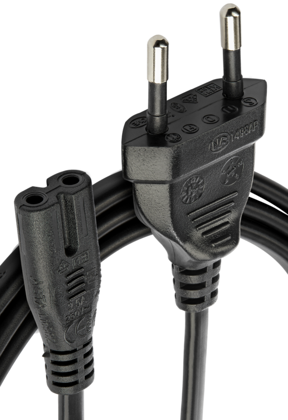 Cable alim. corriente m - C7 h 1 m negro