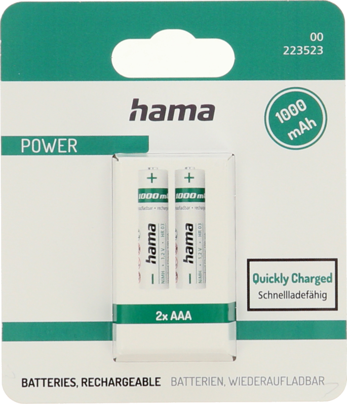 Batterie AAA 1.000 mAh NiMH Hama 2 pz.