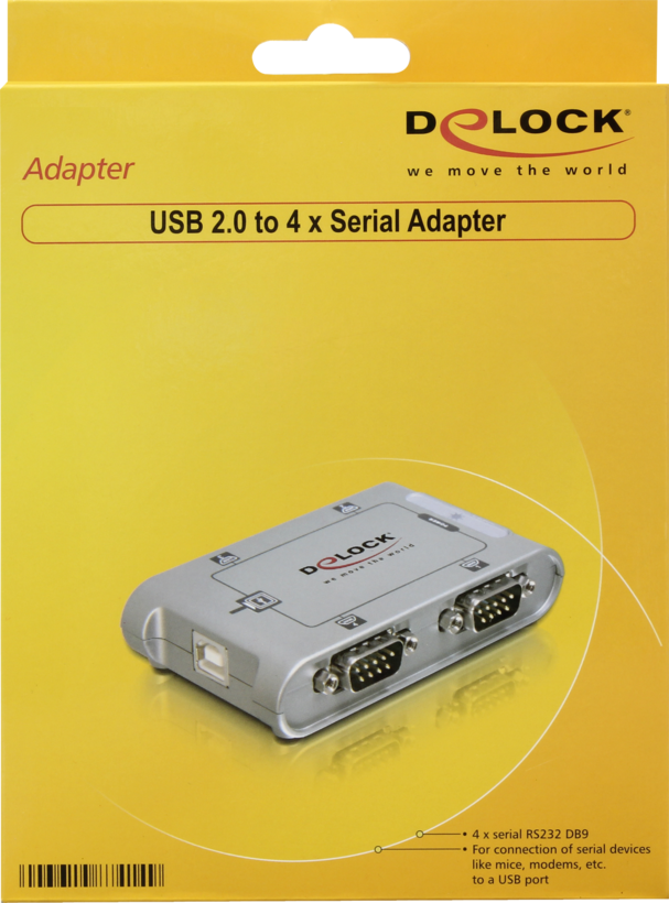 Adaptateur 4xDB9 m. (RS232) - USB-B f.