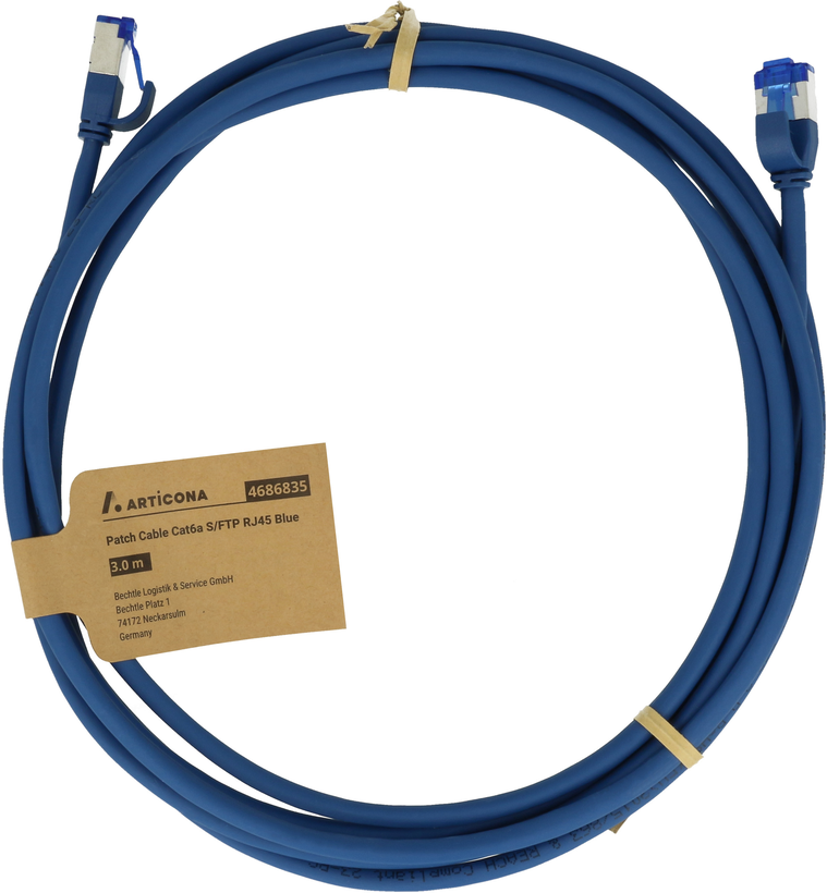 Patch Cable RJ45 S/FTP Cat6a 3m Blue