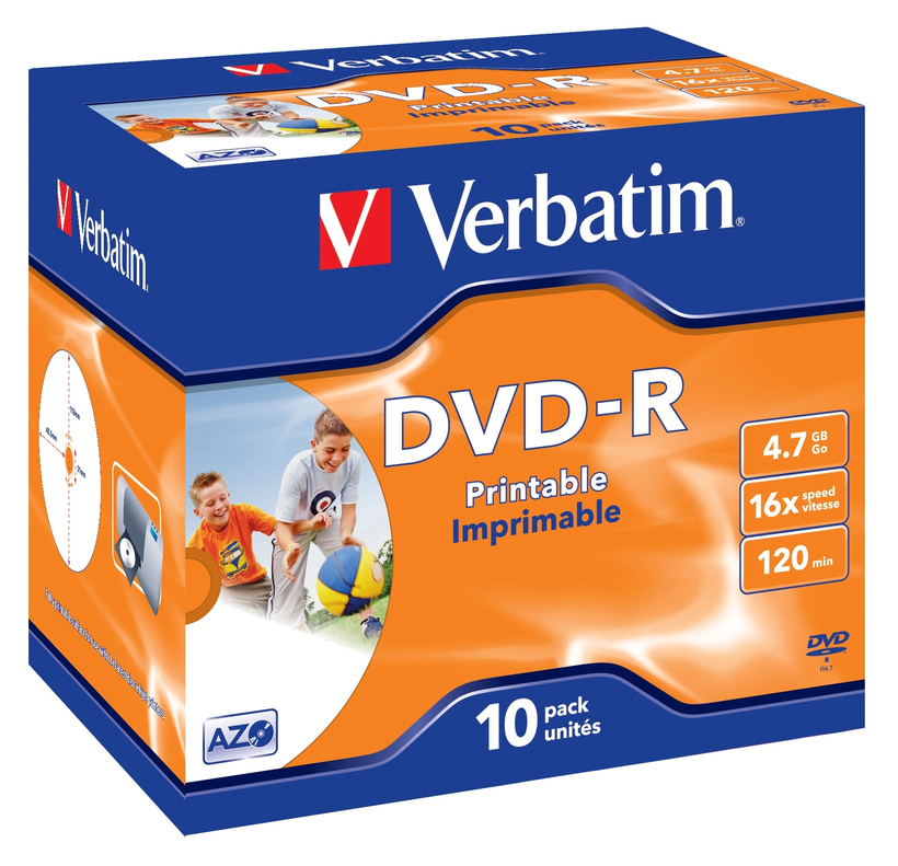 Verbatim DVD-R 4,7 GB 16x Inkjet JC (10)