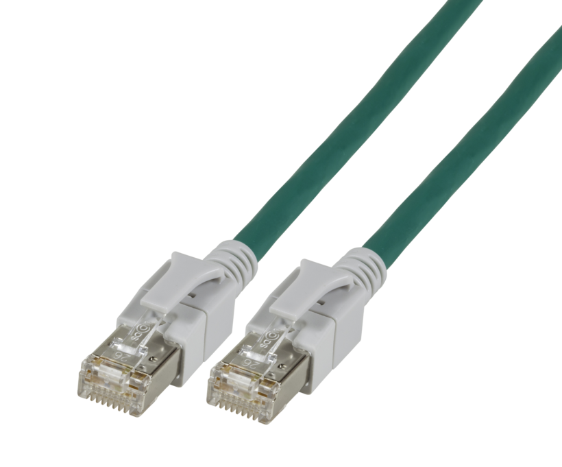 Kabel RJ45 S/FTP Cat6a 2 m zielony LED