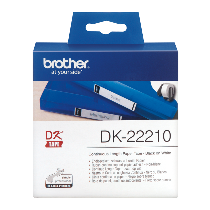 Brother 29mmx31m Cont. Label Roll White