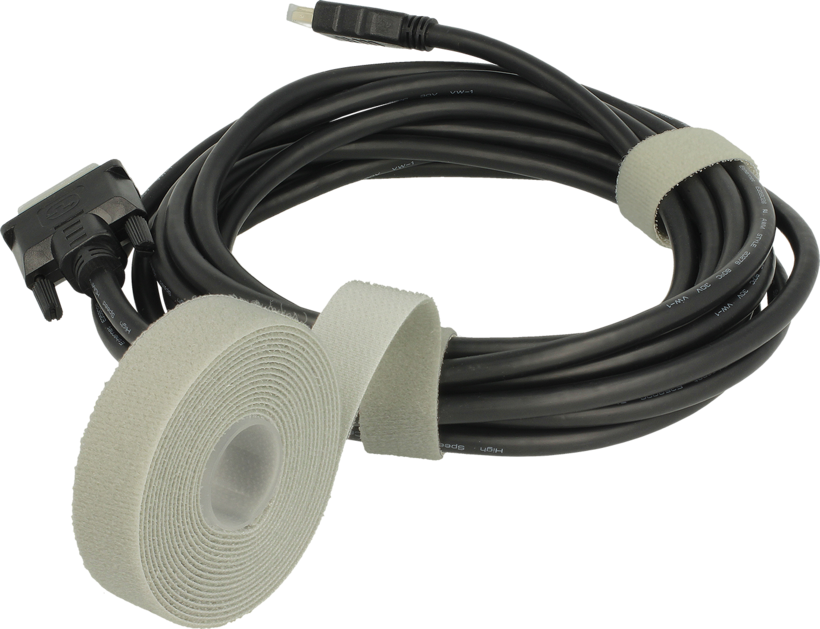 Hook-and-Loop Cable Tie Roll 5m Grey
