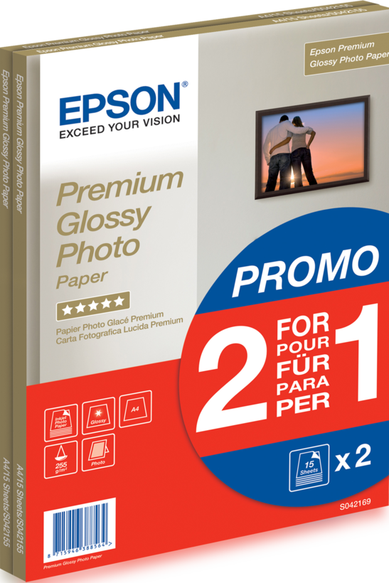 Papel foto Epson Premium Glossy A4