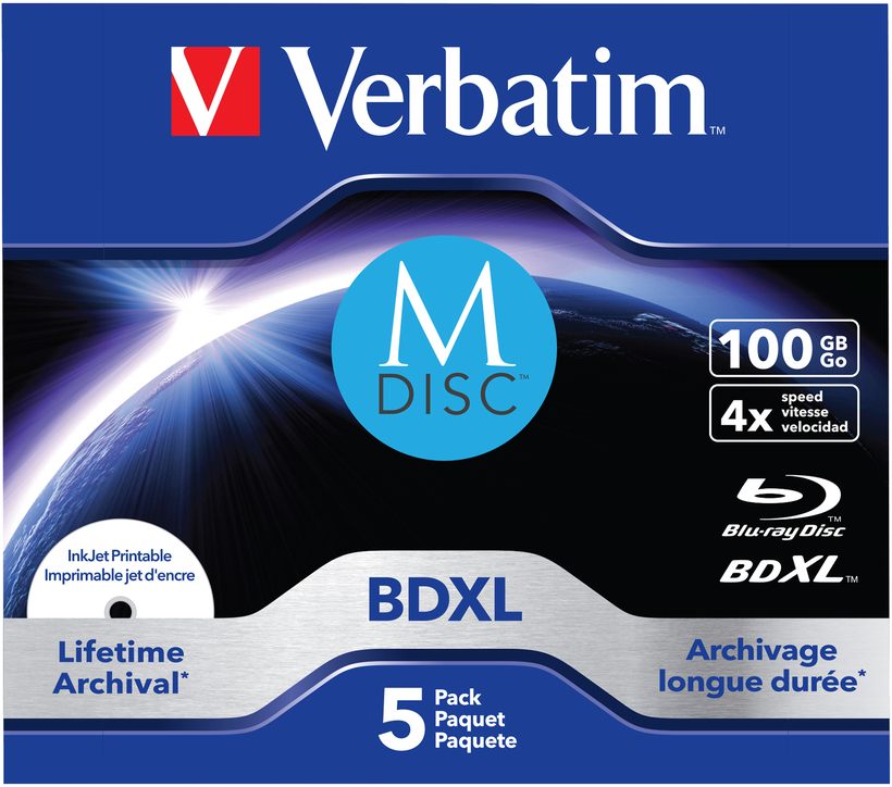 Blu-ray Verbatim M-Disc BD-R 100 Go, x5