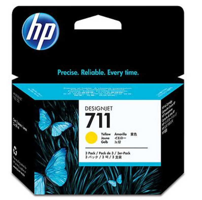 HP 711 tinta 29 ml sárga 3-as cs.