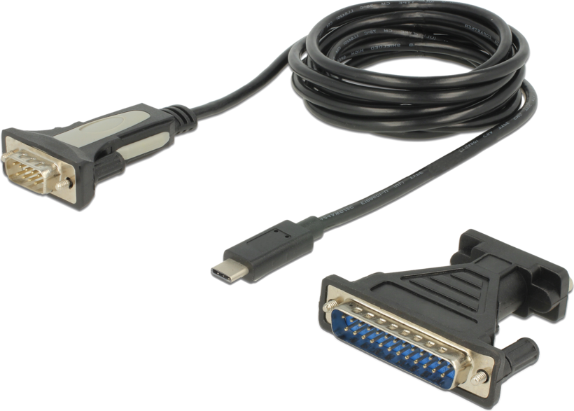 Adaptateur DB9/DB25 m. > USB-C m., 1,8 m
