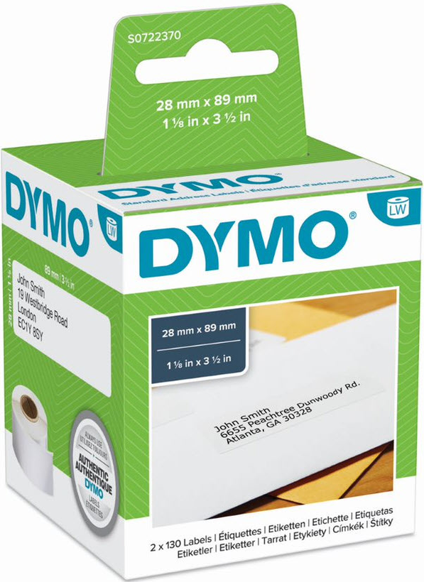 Dymo 28x89mm Adress-Etiketten weiß