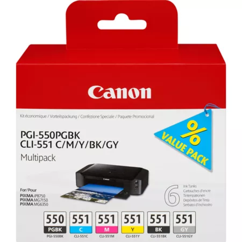 Ink. Canon PGI-550 + CLI-551 multibalení
