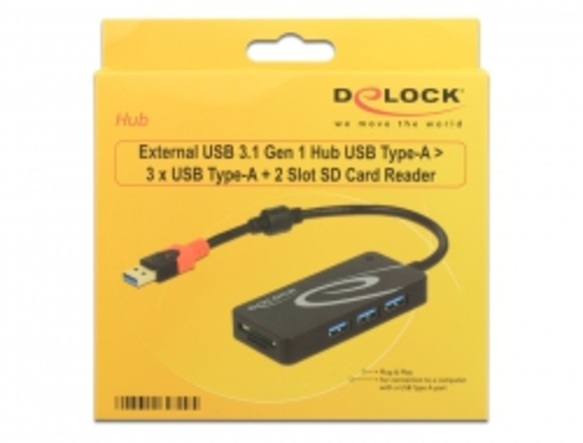 Hub/lettore di schede USB 3.1 Delock