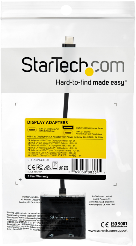 Adaptateur USB-C m. - DisplayPort f.