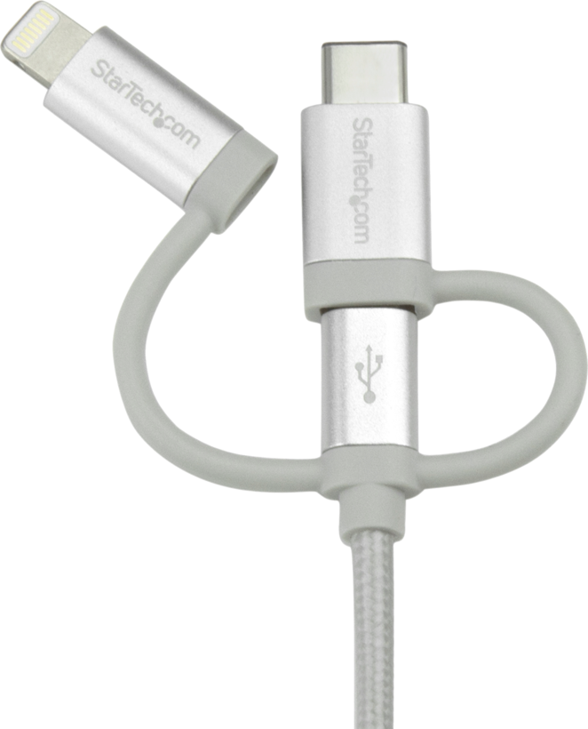 Cable USB 2.0 A/m - Lightning+MicroB+C/m