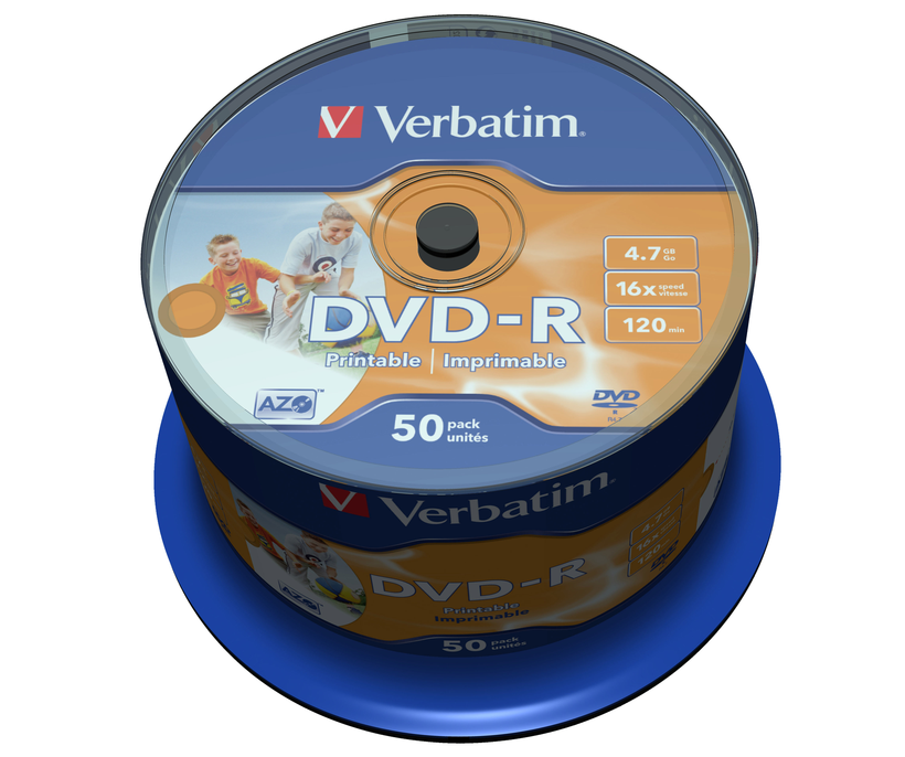 DVD-R 4,7 GB 16x inkjet SP(50) Verbatim