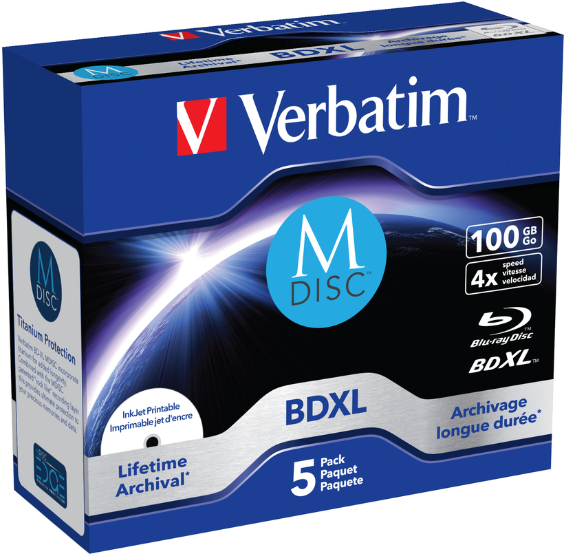 Verbatim M-Disc BD-R Blu-Ray 100GB 5 Pac