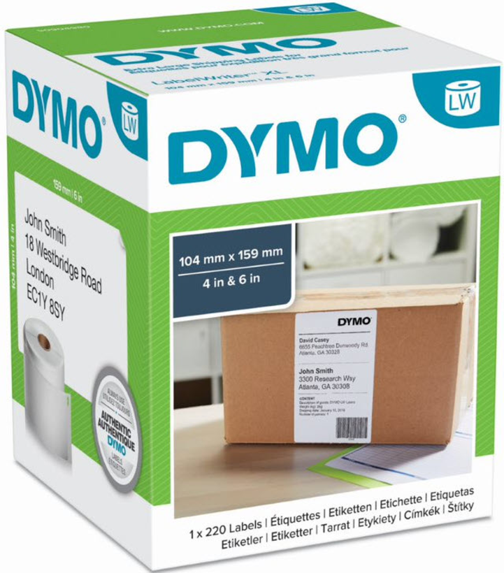 Zásilkové etikety Dymo 104x159 mm bílé