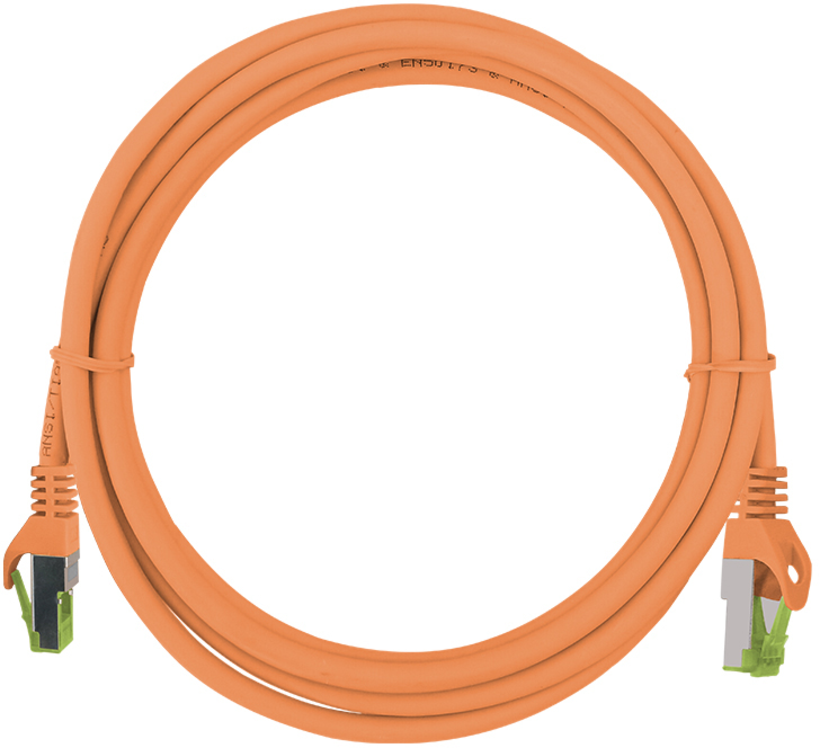 Câble patch RJ45 S/FTP Cat6a 0,5m orange