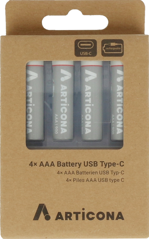 Pila AAA ARTICONA USB tipo C 4 uds.