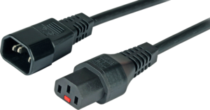 Power Cable C13/f(Lock)-C14/m 2m BLK