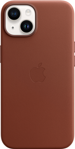 Coque cuir Apple iPhone14 terre sienne