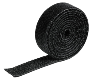 Rouleau serre-câbles scratch 1 m, noir