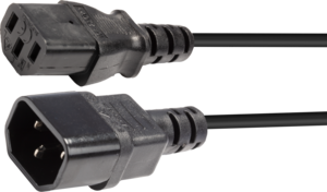 Cable alim. C13 h - C14 m 1 m negro